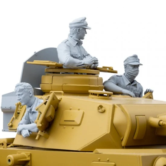 SOL Resin Factory MM548 1/16 WWII German DAK Tank Crews set (3 figures) of Panzer III Ausf.J for DAS WERK kits - Model Figures
