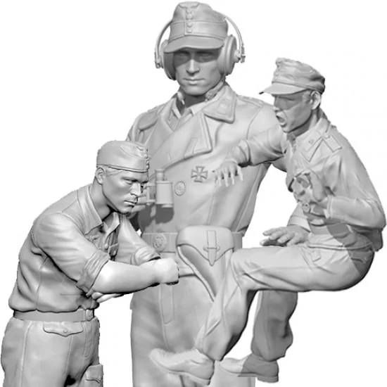 SOL Resin Factory MM549 1/35 WWII German Crews set (3 figures) of Panzer III Ausf.J (3D printed kit) - Model Figures