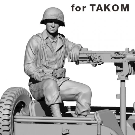 SOL Resin Factory MM566 1/35 WWII US Army Cal.50 Gunner (3D printed kit) - Model Figures