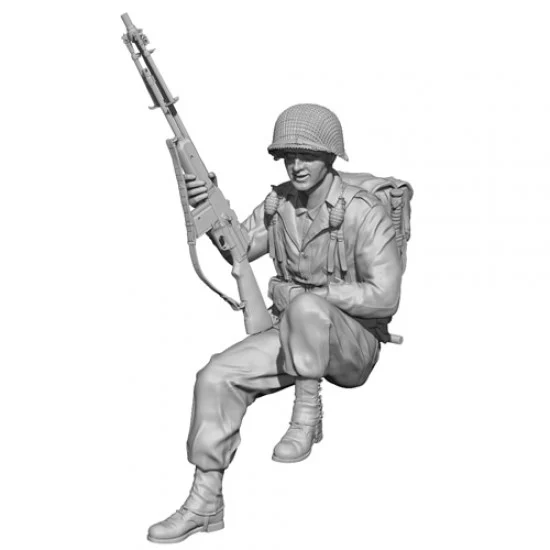 SOL Resin Factory MM569 1/35 WWII US Army Bar Gunner (3D printed model kit) - Model Figures