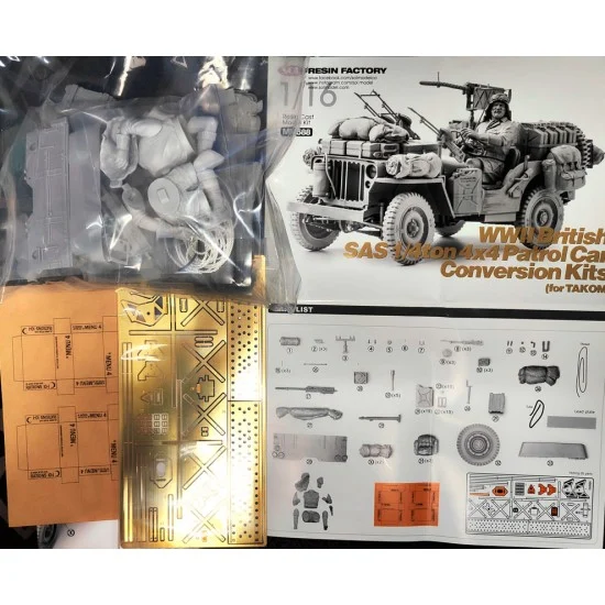 SOL Resin Factory MM588 1/16 WWII British SAS 1/4 ton 4x4 Patrol Car Conversion set for Takom kits - Military Vehicles & Tanks