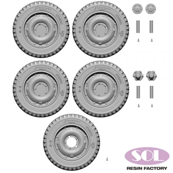 SOL Resin Factory MM590 1/16 WWII 1/4 ton Utility Truck Combat Wheels for Takom kits - Military Vehicles & Tanks