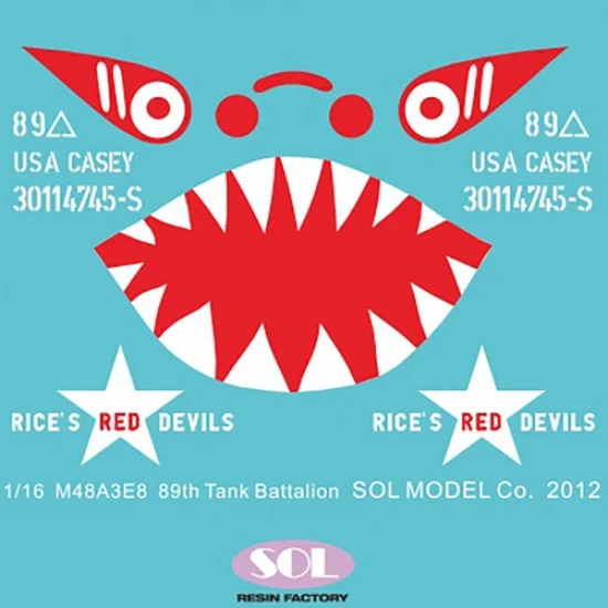 SOL Resin Factory MM606 1/16 US M4A3E8 89th Tank Battalion Decal - Military Vehicles & Tanks