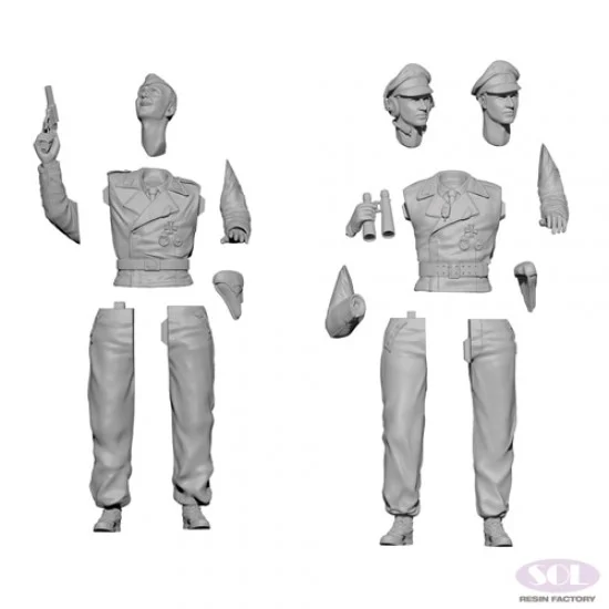 SOL Resin Factory MM615 1/35 WWII German Tiger Tank Commander and Gunner - Model Figures