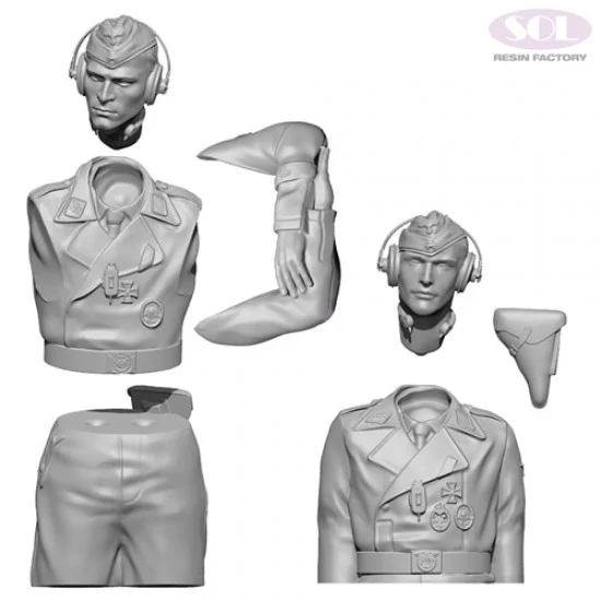SOL Resin Factory MM616 1/35 WWII German Tiger Tank Radio operator and Driver - Model Figures
