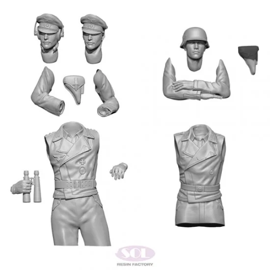 SOL Resin Factory MM620 1/16 WWII German Sd.kfz.173 Jagdpanther Commander and Gunner - Model Figures