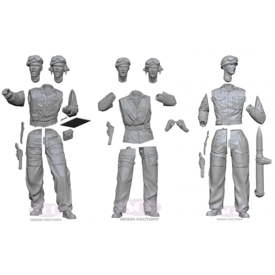 SOL Resin Factory MM676 1/16 WWII M10 Achilles British Tank Crew - Model Figures