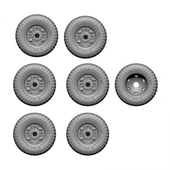 SOL Resin Factory MM717 1/16 WWII US Army M8 Combat Wheel Tyres - Military Vehicles & Tanks