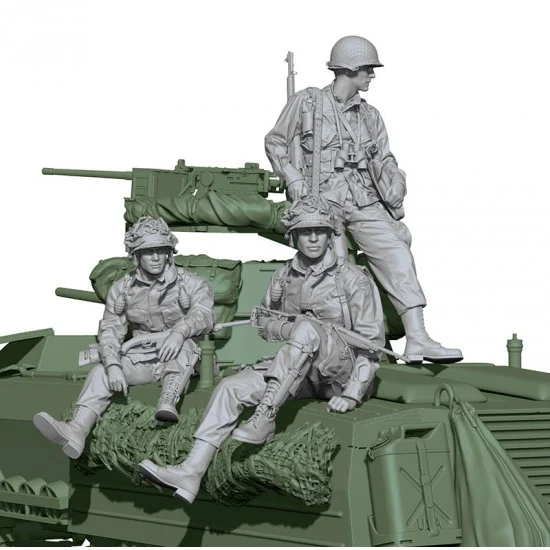 SOL Resin Factory MM722 1/16 WWII US Army Airborne Set (3 figures) - Model Figures