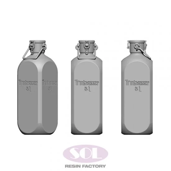 SOL Resin Factory MM748 1/16 WWII 5L German Drinking Water Bottles (3pcs) - Scenics & Diorama