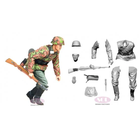 SOL Resin Factory MM752 1/16 WWII German SS Infantry with Kar98k - Model Figures