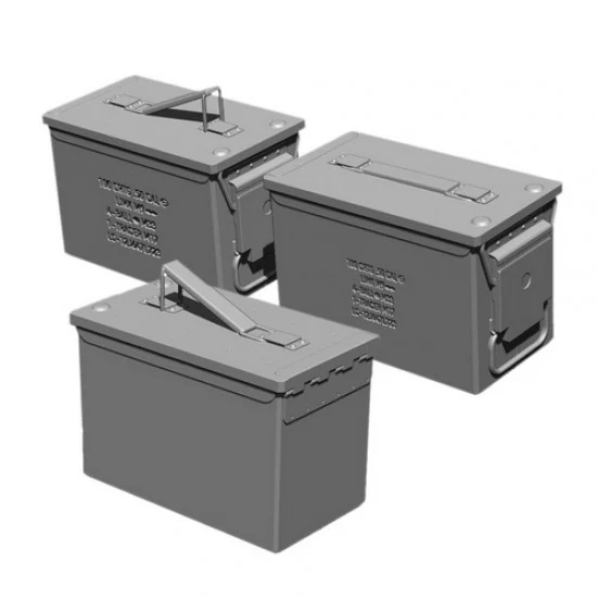 SOL Resin Factory MM797 1/16 Fat .50 Cal Ammo Can (3pcs) - Military Vehicles & Tanks