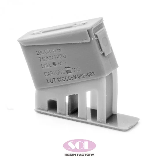 SOL Resin Factory MM798 1/16 7.62mm M60 Ammo Box (3pcs) - Military Vehicles & Tanks