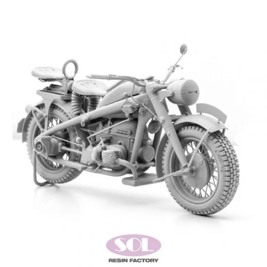 SOL Resin Factory MM813 1/16 WWII German Motorcycle KS750 - Military Vehicles & Tanks