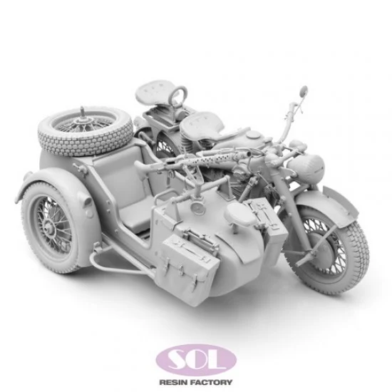 SOL Resin Factory MM821 1/16 WWII German KS750 with Sidecar - Military Vehicles & Tanks