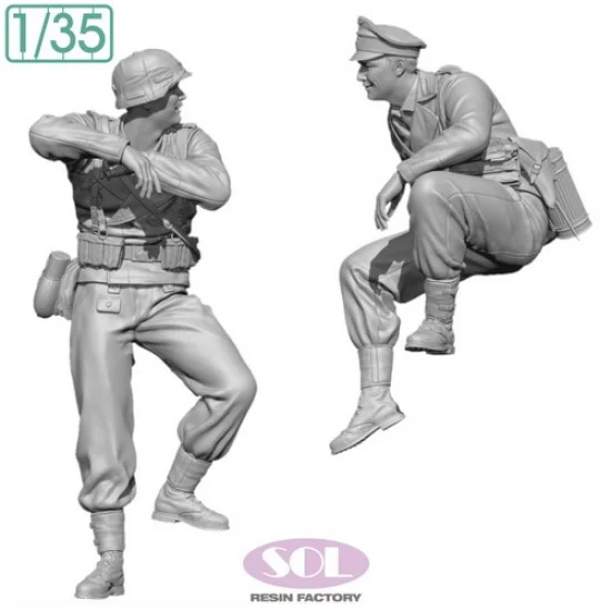SOL Resin Factory MM863 1/35 Crew for WWII German Sd.kfz.250/1 - Model Figures