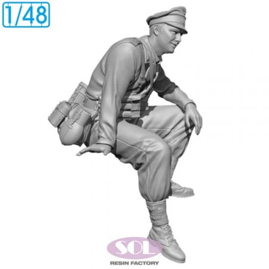 SOL Resin Factory MM864 1/48 Crew #1 for WWII German Sd.kfz.250/1 - Model Figures