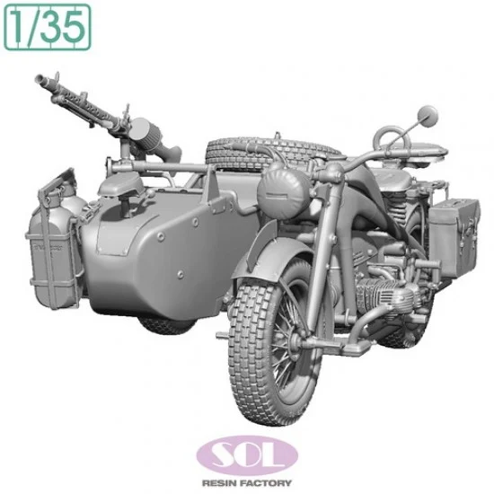 SOL Resin Factory MM880 1/35 WWII German KS750 with Sidecar - Military Vehicles & Tanks
