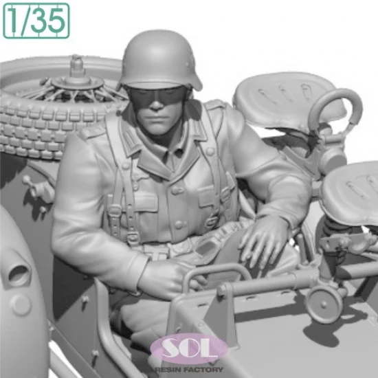 SOL Resin Factory MM883 1/35 Officer for WWII German KS750 with Sidecar - Model Figures