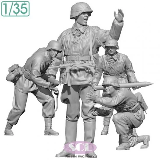 SOL Resin Factory MM899 1/35 WWII German Field Artillery Crew - Model Figures