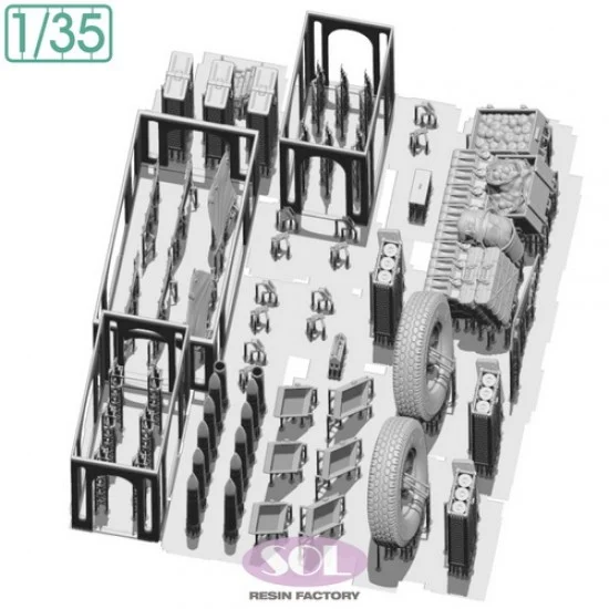 SOL Resin Factory MM915 1/35 Sd.Kfz.7 Mittlere 8t HALF-Track INITIAL Ver. Accessary for Dragon kit