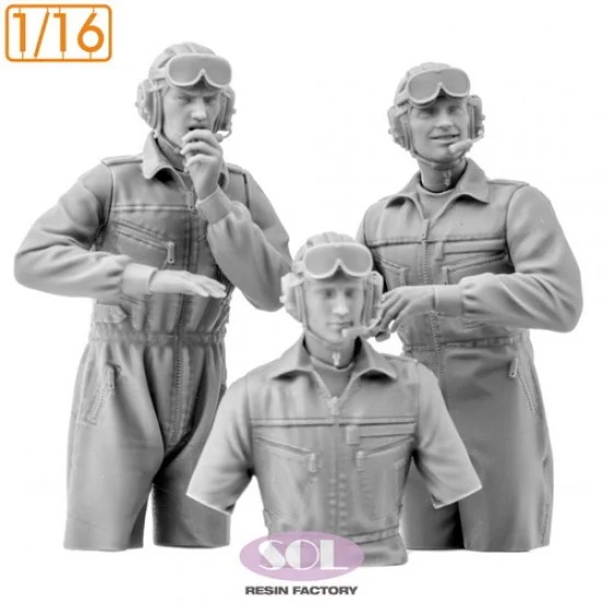 SOL Resin Factory MM952 1/16 Leopard 2A6 Tank Crews for Trumpeter kit (3 figures) - Model Figures