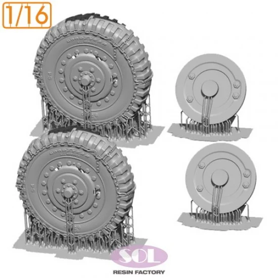 SOL Resin Factory MM969 1/16 M3A1 Weighted Wheels with Chain for Andys Hobby HQ - Military Vehicles & Tanks