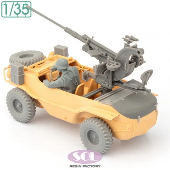 SOL Resin Factory MM972 1/35 2cm Gebirgsflak 38 auf Schwimmwagen Typ 166 with Driver for Tamiya kits - Military Vehicles & Tanks