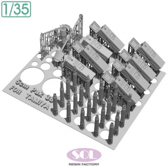 SOL Resin Factory MM974 1/35 German 5cm Anti-tank Gun Pak38 Detail-up Set for Tamiya kits