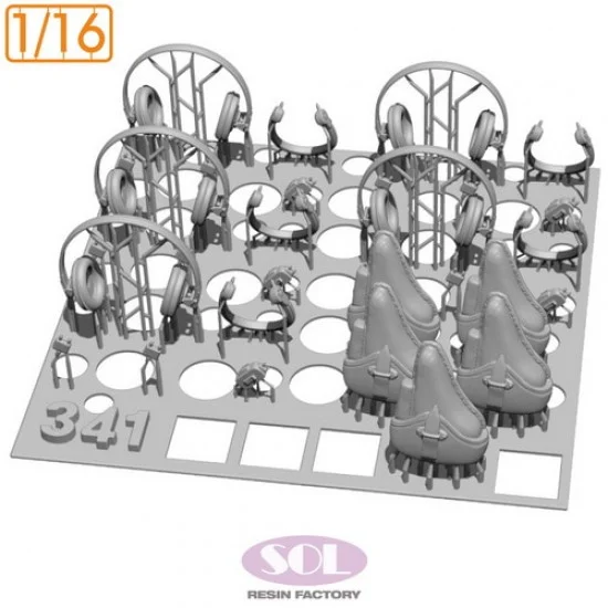 SOL Resin Factory MM981 1/16 WWII German Armored Vehicle Headphone sets and P08 Holster - Military Vehicles & Tanks