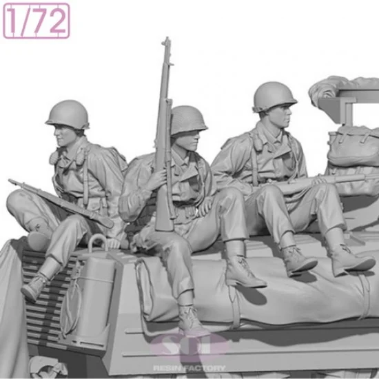 SOL Resin Factory MM994 1/72 WWII US Rifleman Set (3 figures) - Model Figures