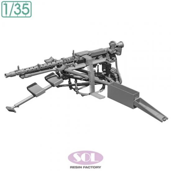 SOL Resin Factory MM999 1/35 MG34 on MG-LAFETTE Low Profile Setup (3D printed kit)