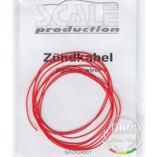 Scale Production ZK24001 1/24 Ignition Wire - Red (1m)