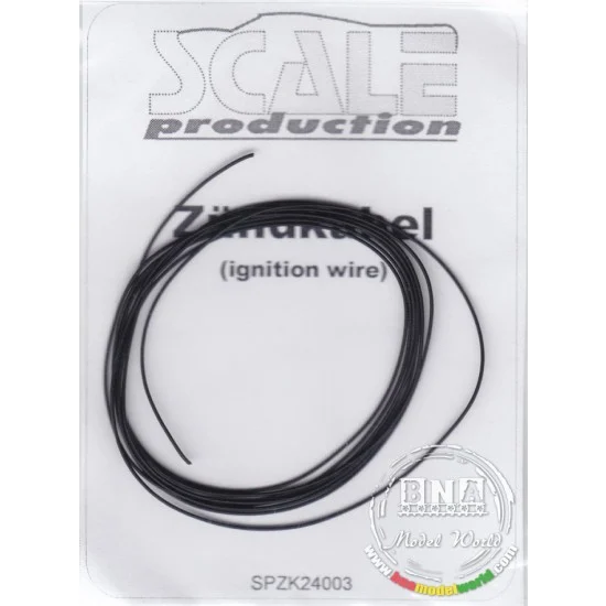 Scale Production ZK24003 1/24 Ignition Wire - Black (1m)
