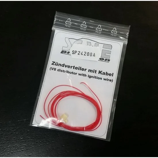 Scale Production SP24208a 1/24 V8 Distributor with Red Ignition Wires - Model Cars