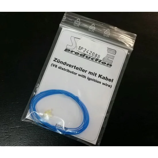 Scale Production SP24208b 1/24 V8 Distributor with Blue Ignition Wires - Model Cars