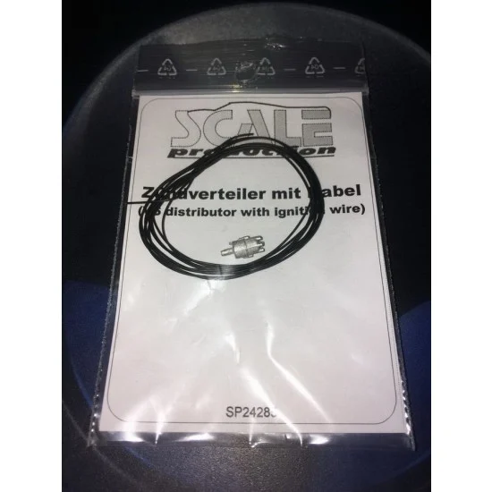 Scale Production SP24285-BLA 1/24 V/R 6 Distributor with Black Ignition Wire