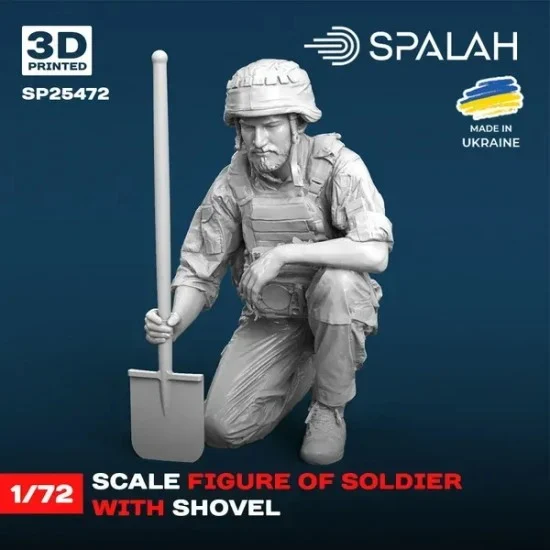 SPALAH 25472 1/72 Soldier with a Shovel - Model Figures