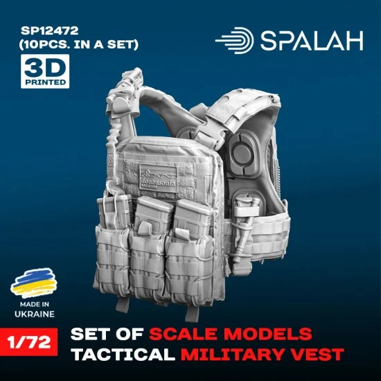 SPALAH 12472 1/72 Tactical Military Vest (10pcs) - Model Figures