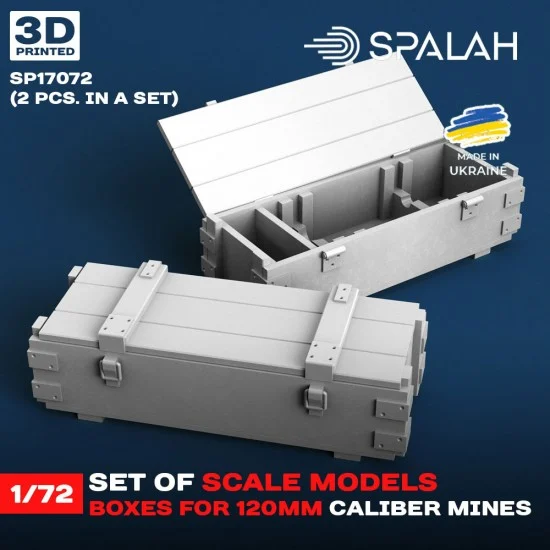 SPALAH 17072 1/72 Boxes for 120mm Caliber Mines (2pcs) - Scenics & Diorama