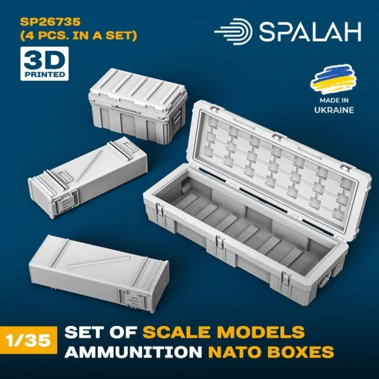 SPALAH 26735 1/35 Ammunition NATO Boxes (4pcs) - Scenics & Diorama