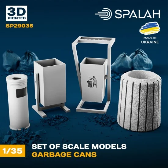 SPALAH 29035 1/35 Garbage Cans (4pcs) - Scenics & Diorama