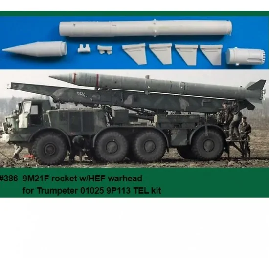 SP Designs 386 1/35 9M21F Rocket w/HEF Warhead for Trumpeter #01025 9P113 TEL kit - Model Planes
