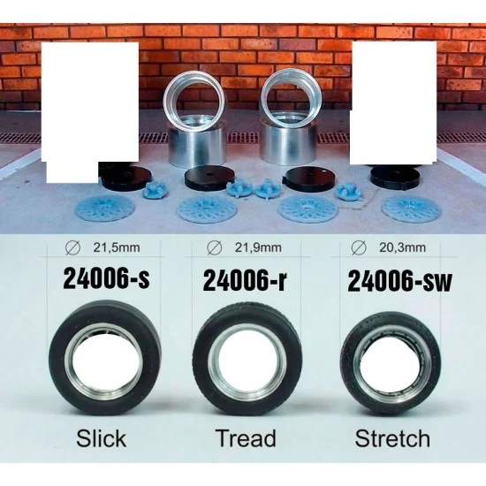 Scale Production SPRF24006-sw 1/24 13" BBS E30 Wheels with Stretch Wall Tyres