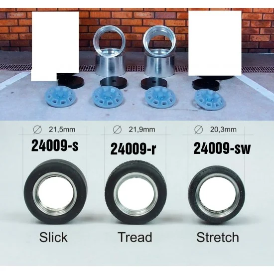 Scale Production SPRF24009-r 1/24 13" Fuchs (Opel) Wheels with Regular Profile Tyres