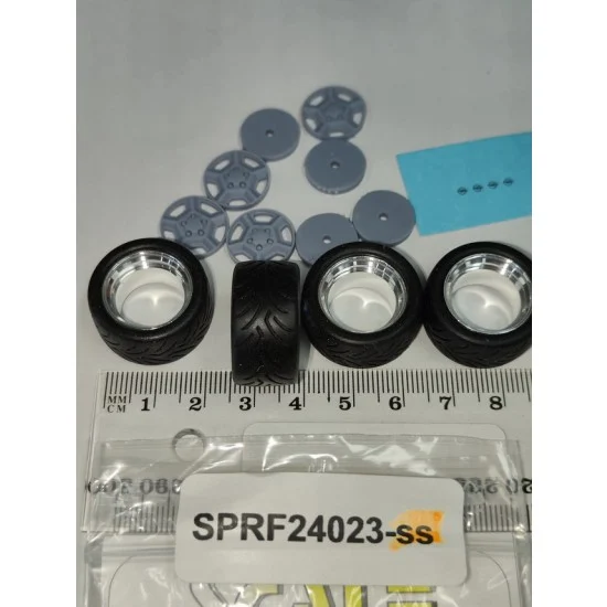 Scale Production SPRF24023-ss 1/24 15" Ronal Opel 400 Wheels with SemiSlick Dunlop Tyres