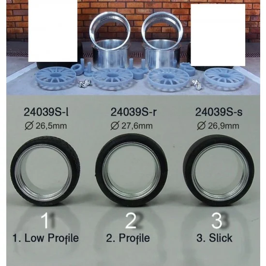 Scale Production SPRF24039S-l 1/24 19" OZ Racing (GT3) Wheels with Low Profile Tyres