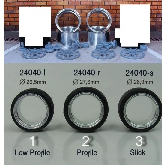 Scale Production SPRF24040-l 1/24 19" SporTec Mono10 Wheels with Low Profile Tyres