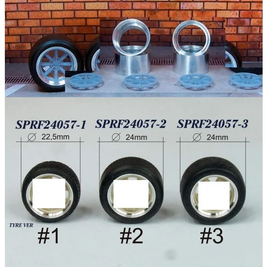 Scale Production SPRF24057-1 1/24 16" Minilite Wheels w/Tyres #1