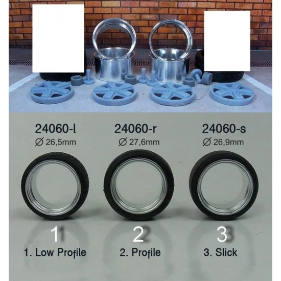 Scale Production SPRF24060-l 1/24 19" Sport Classic Wheels with Low Profile Tyres